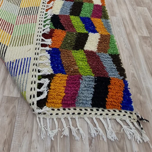 Handmade Moroccan Wool Rug – Colorful Berber rug 4.8x9.6 ft - Image 3