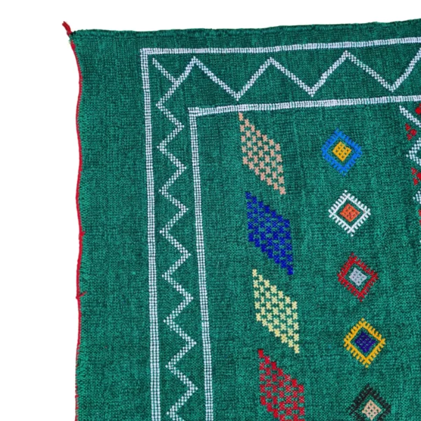 green Moroccan Berber kilim rug   3 x 5 FT - Image 5