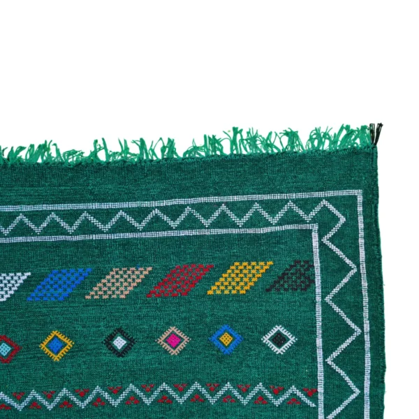 green Moroccan Berber kilim rug   3 x 5 FT - Image 6