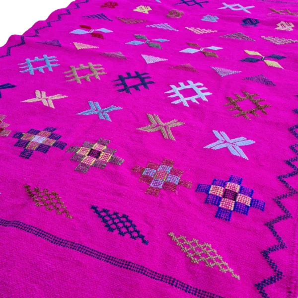 Pink Moroccan Berber kilim rug   3 x 4.7 FT - Image 4