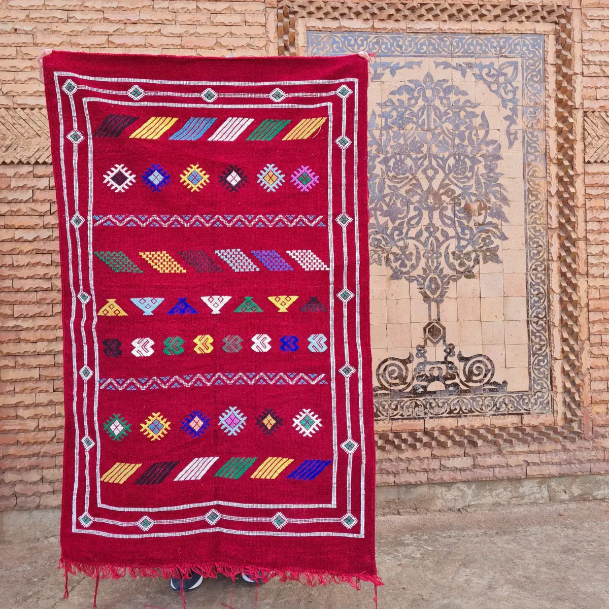 red moroccan rug